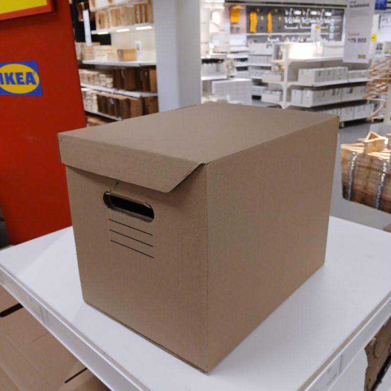 

IKEA PAPPIS Kotak box dokumen A4 surat amerika arsip kantor majalah buku kardus coklat dg tutup