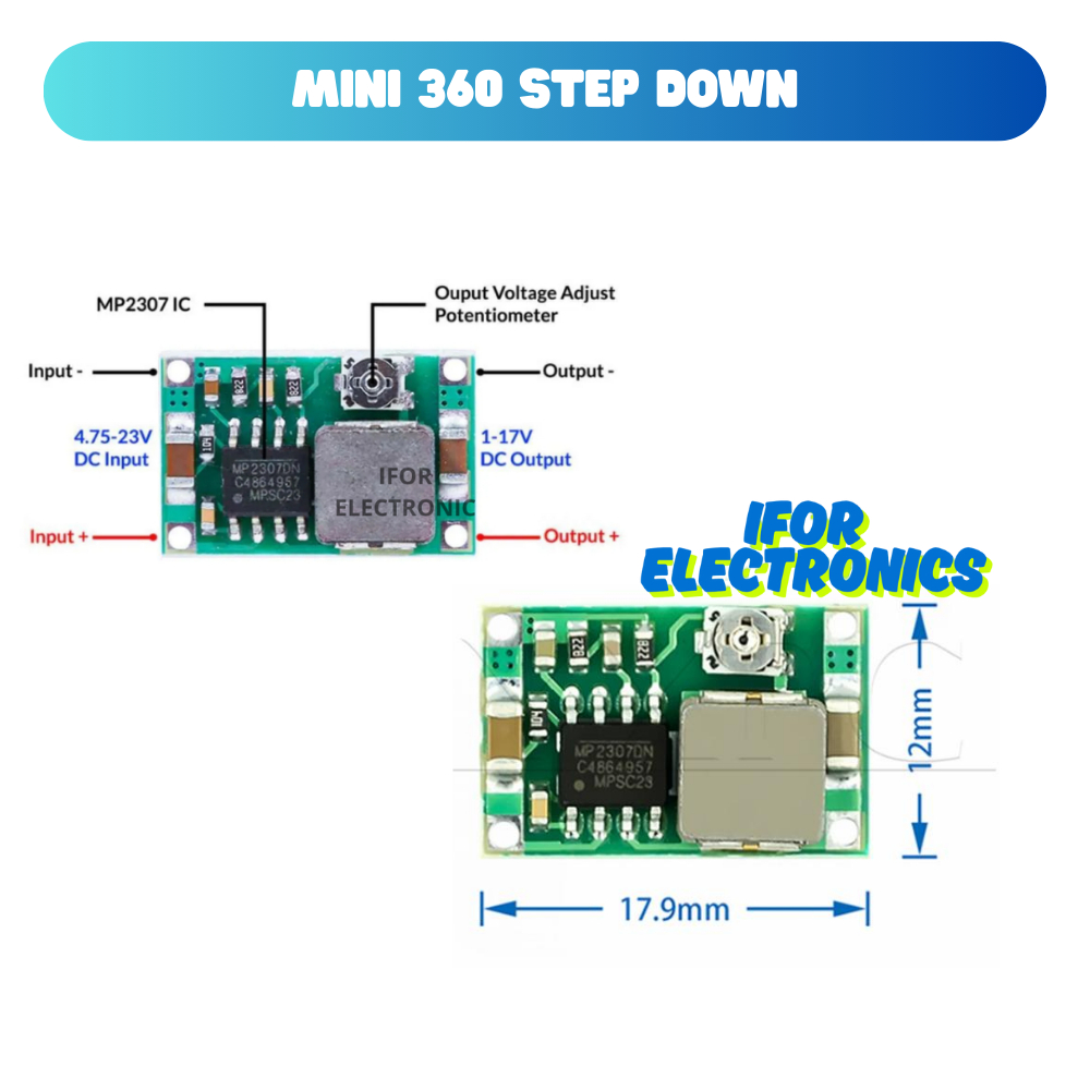 MINI 360 STEP DOWN BUCK CONVERTER STABILIZER MODULE 3A