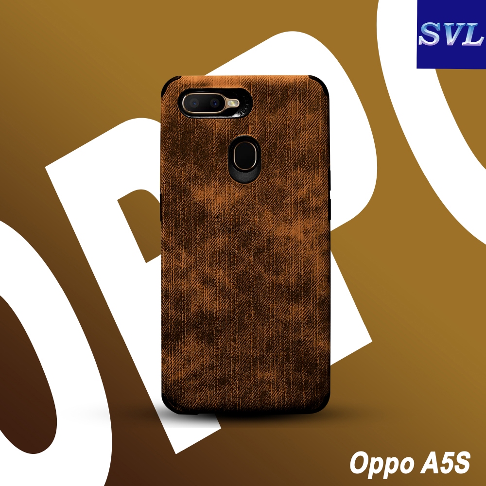 [ Cuci Gudang ] Case Hp Oppo A5S Denim Jeans Case Softcase Motif Logo
