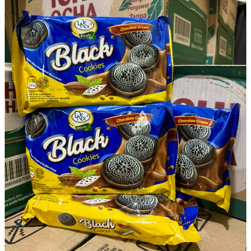 

Denex Black cookies cokelat pack 250gr 1 karton isi 12