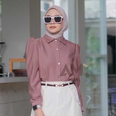 AMinDesign  Hyeri Shirt  Top Cotton Madonna  Atasan Wanita  Fashion Hijab Muslim