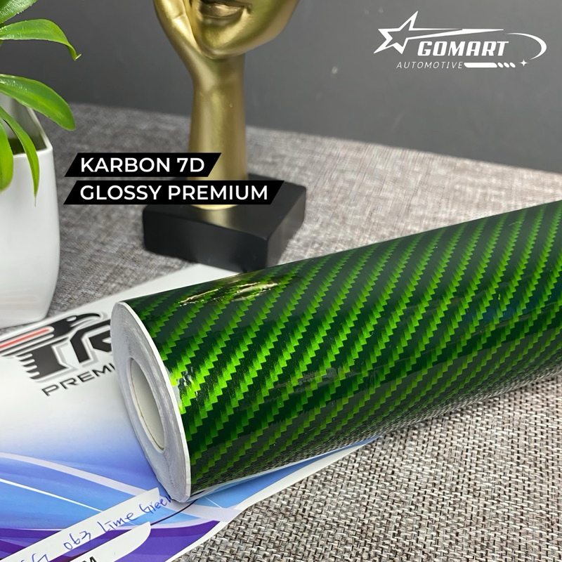 skotlet karbon 7D sticker scotlite profix karbon hijau 7D glossy premium