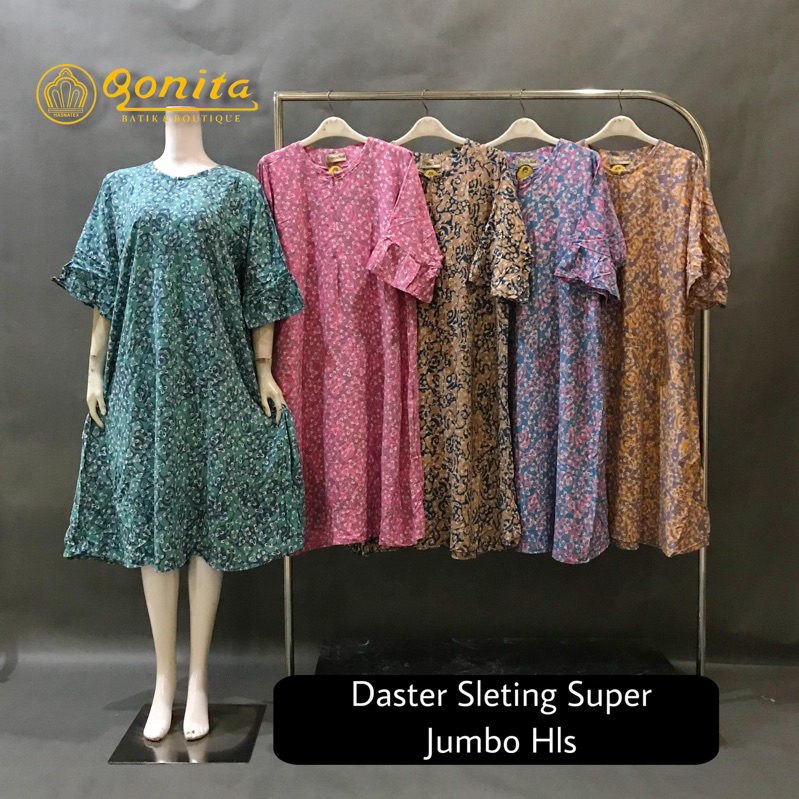 qonita batik daster sleting jumbo halus