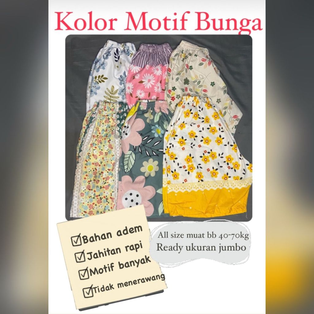 CELANA KOLOR PRIA &WANITA MOTIF BUNGA ALL SIZE