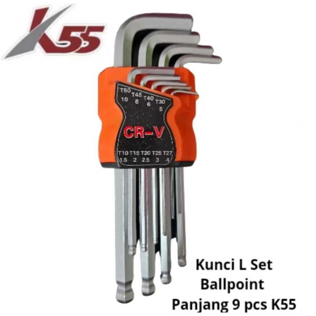 Kunci L Ballpoint Panjang 9 pcs K55