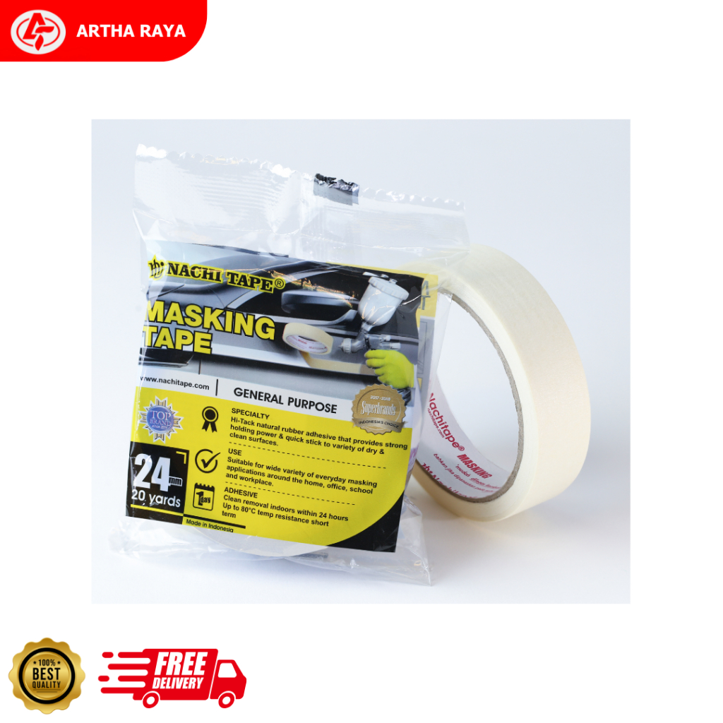 

Masking Tape Nachi 24mm / Isolasi Kertas / Lakban kertas 24mm