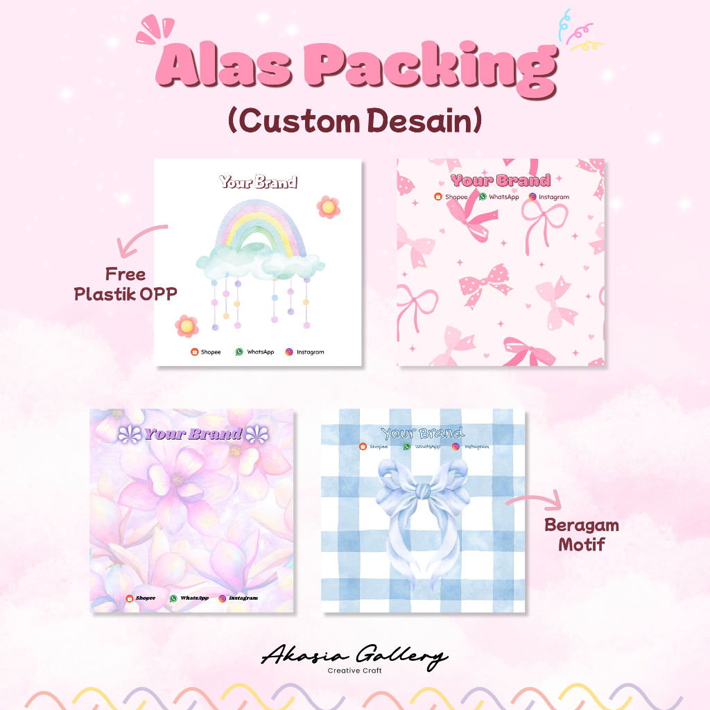 Alas Packing Custom Desain Your Brand / Alas Packing Gelang Cincin / FREE Plastik OPP