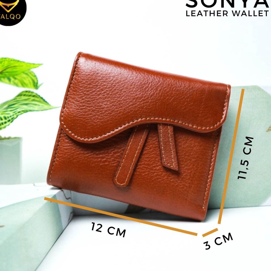 Model Baru VALQO  SONYA Dompet wanita kulit sapi lipat Dompet pendek Dompet Kecil