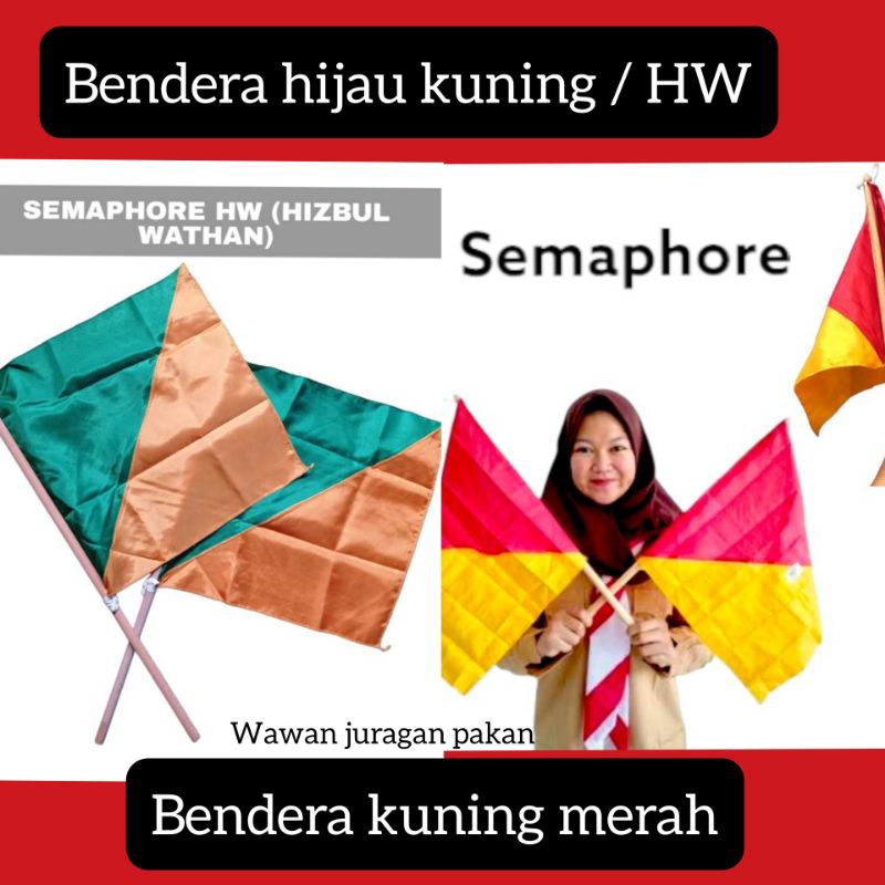 

Bendera Smapur HW + stik / Bendera Simapur + stik / stik semapur + Bendera / Stik semapor dan Bendera Semaphore