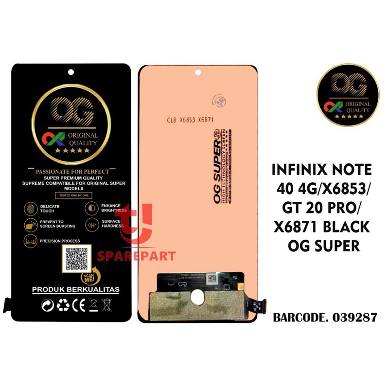 LCD TOUCHSCREEN INFINIX NOTE 40 4G / X6853 / INFINIX GT 20 PRO / X6871 / ORI OG SUPER