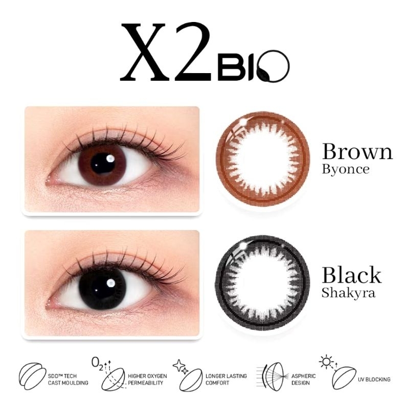 gratis ongkir softlens X2 bio black brown - softlens X2 premium