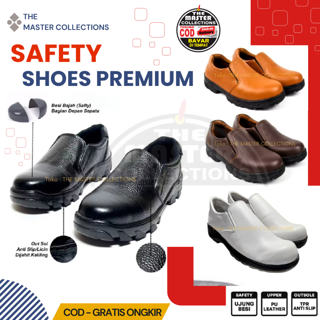 Sepatu Safety Boots Pria Ujung Besi/ Sepatu Kerja Lapangan Proyek  Sepatu Safety King Sepatu Safety 