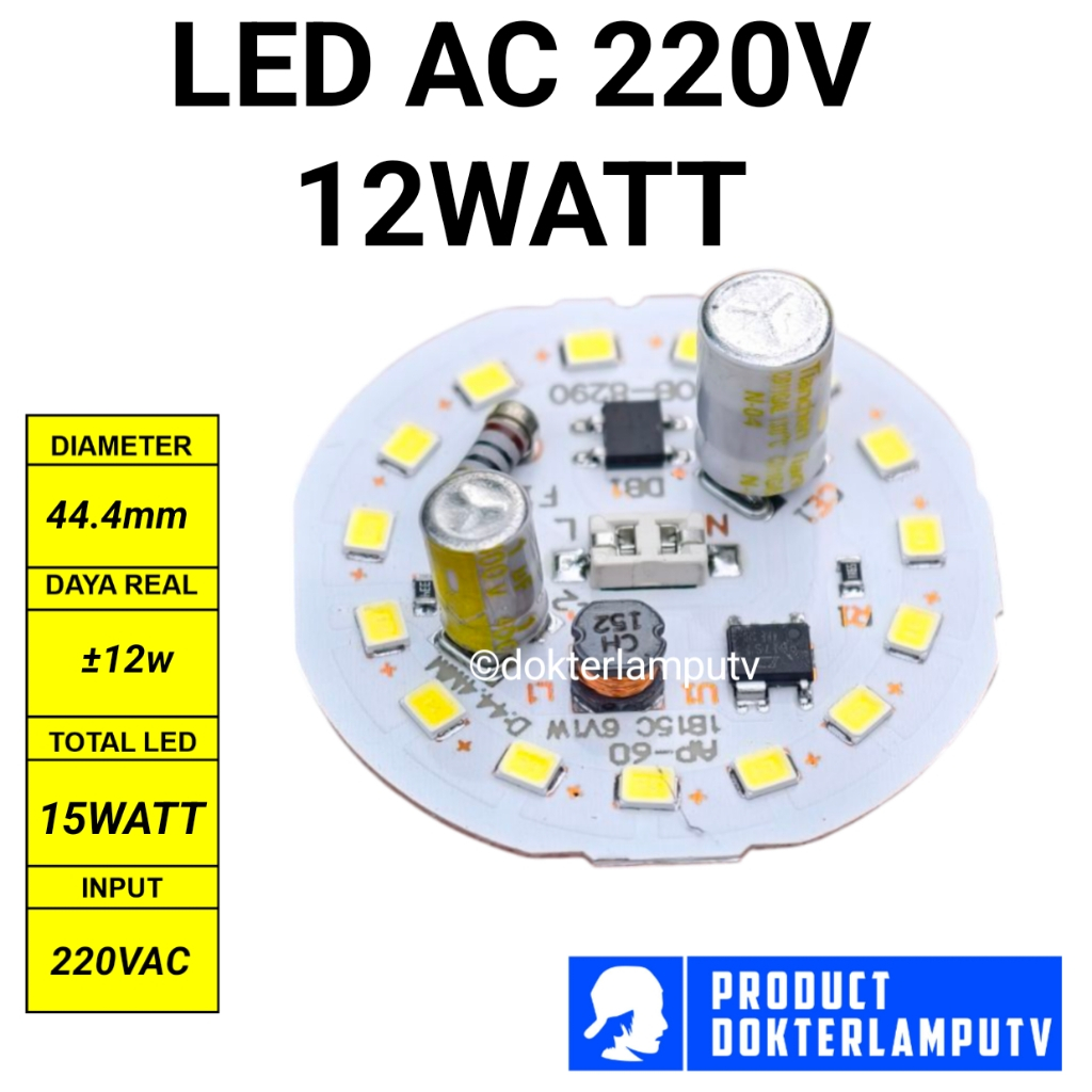 LED AC DOB 12W 220V PUTIH