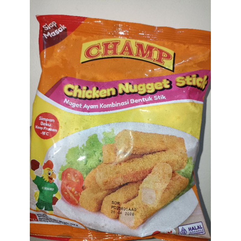 

CHAMP CHICKEN NUGGET STICK 225gr / Nugget Ayam Stik