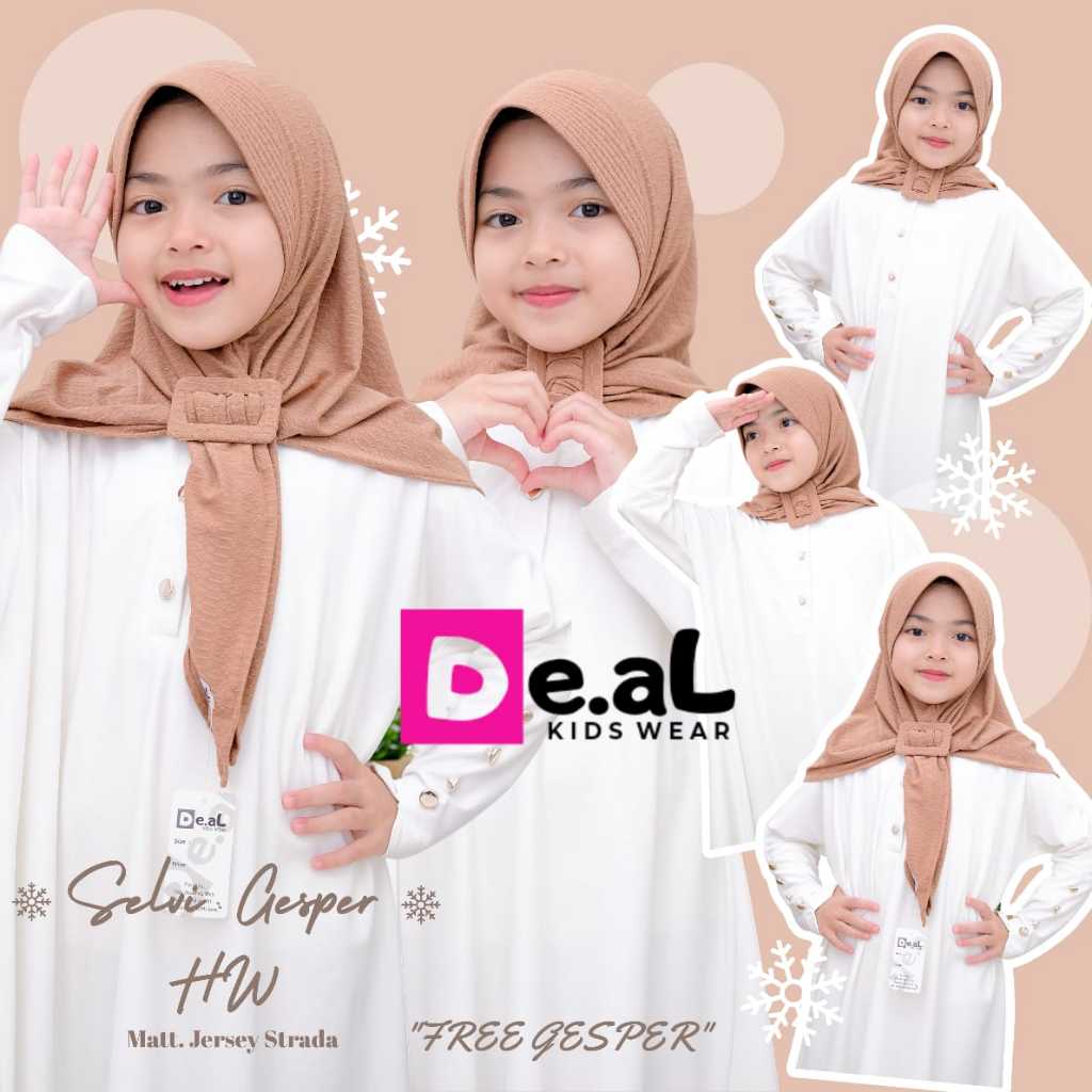 Deal Kidswear Selvi gesper HW - Bergo Anak / hijab anak / jilbab anak /pashmina anak lucu terbaru us