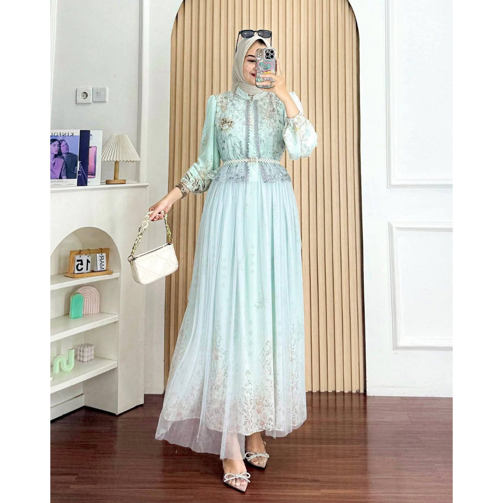 Gamis Wanita Fatimah Ceruty Baby Doll | Dress Muslimah Terlaris Terbaru