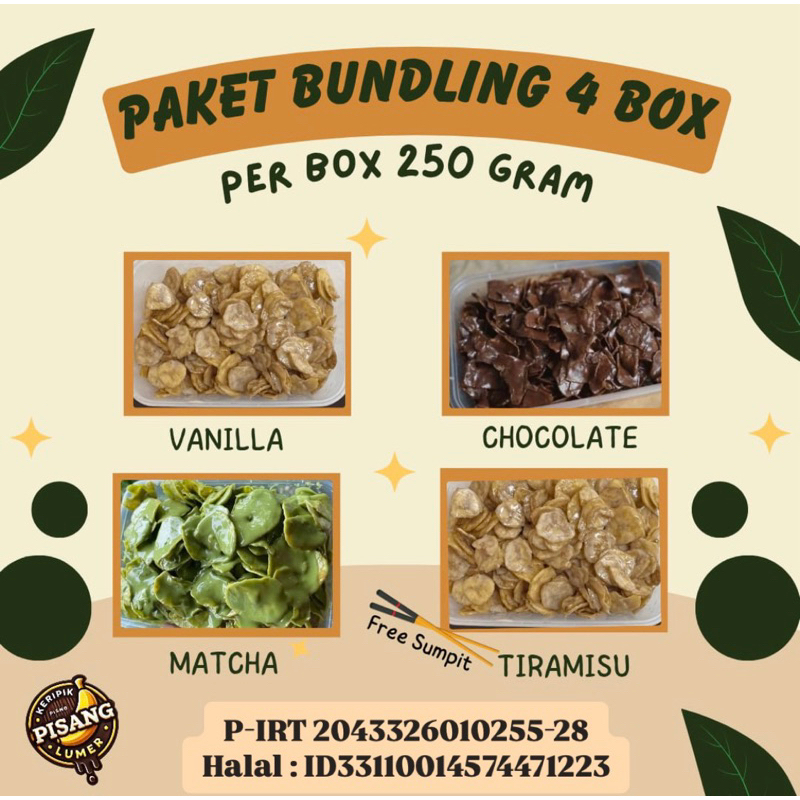 

PAKET DUMLING 4 box 1000 gram| Kripik pisang lumer