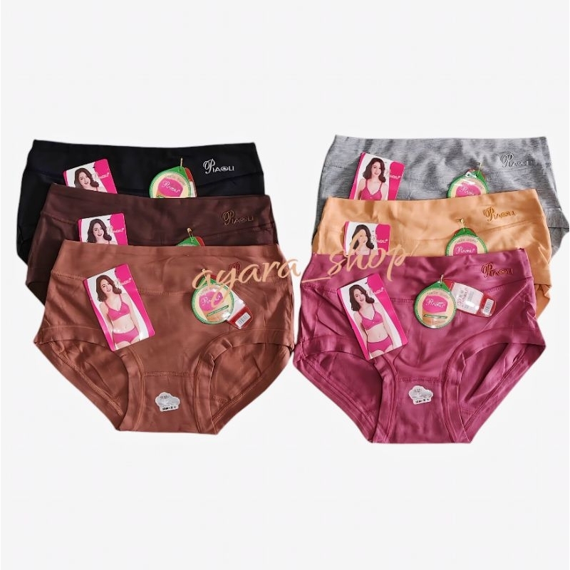 6 PCS ½ LUSIN SETENGAH LUSIN CELANA DALAM WANITA CD PIAOLI KARET BESAR