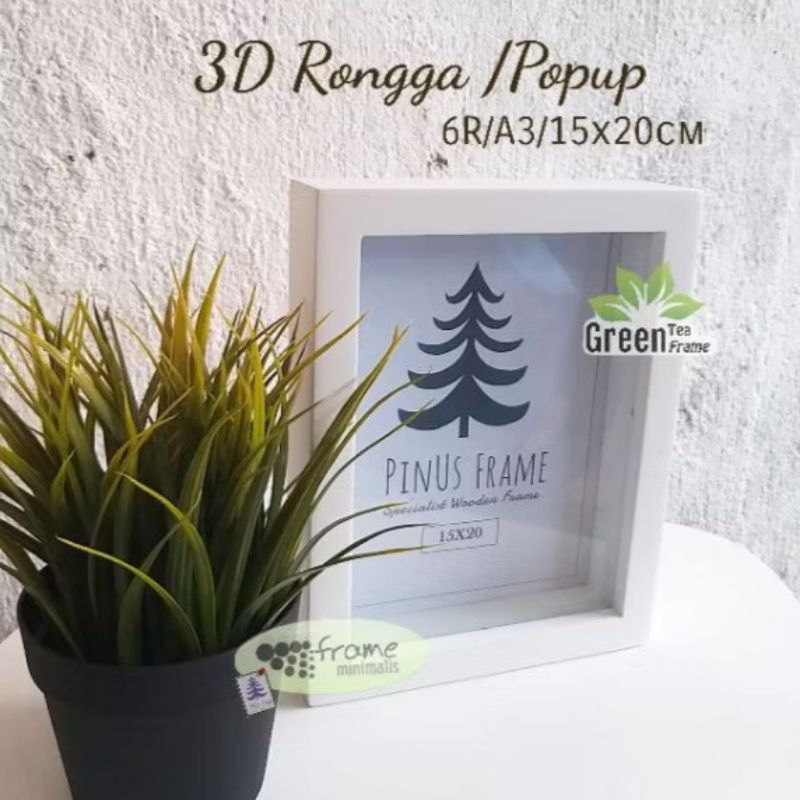 Frame 3D Rongga Akrilik 6R/A5/20x15/ Tidak pecah/ Pop Up / Bingkai 3D scrap frame / Mahar