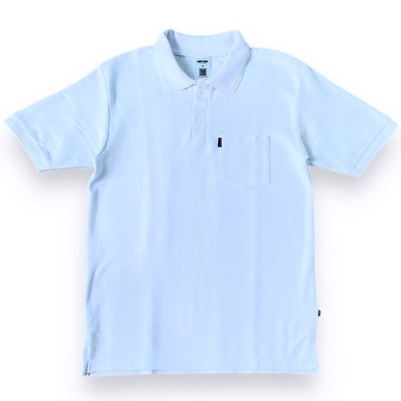 polo shirt white pocket woven