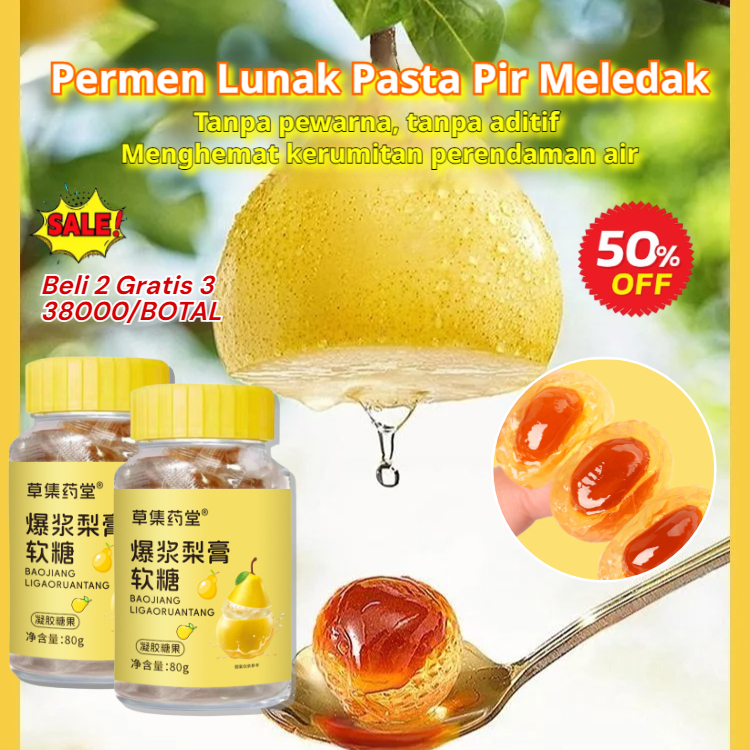 

❤️COD+Beli 1 gratis 1❤️Permen Karet Tenggorokan Pasta Pir/Crystal Candy/Pir Jeli Lunak Aneka Rasa Gummy Fruit Jelly/Candy Jelly Gummies/Menenangkan Tenggorokan Bersihkan Paru-paru/Tidak Ada Pembuatan Bir/Pear Throat & Lung Soft Candy