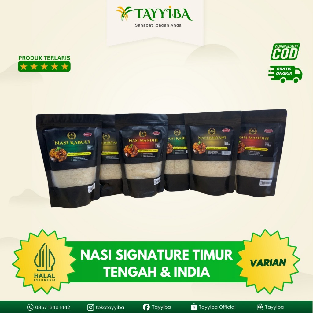 

Beras Basmati Beras Arab Plus Bumbu | Nasi Kabuli | Nasi Biryani | Nasi Mandhi | Kemasan Ekonomis 250gr