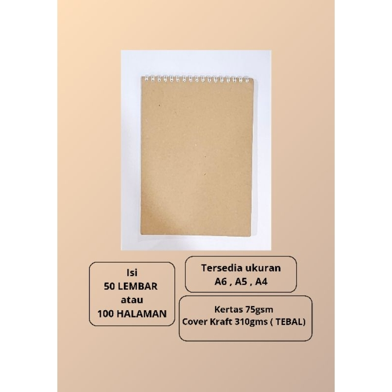 

BUKU NOTEBOOK POLOS / BUKU NOTE SPIRAL 100 HALAMAN / BUKU SKETSA A4 A5 A6/ BUKU NOTEBOOK KRAFT / CATATAN SPIRAL / BLOCKNOTE / BUKU SKETSA / BUKU CATATAN