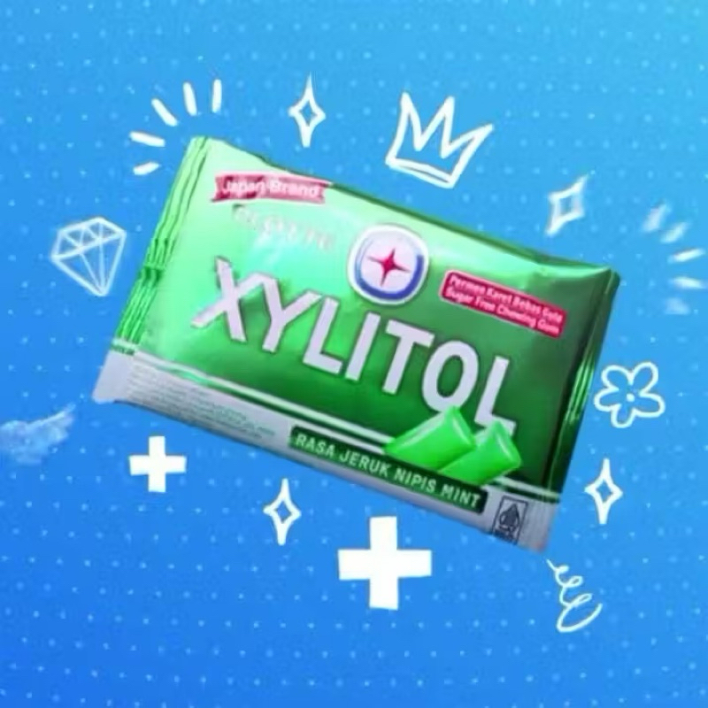 

Xylitol Blister Permen Karet Bebas Gula Rasa Jeruk Nipis Mint | 1 Strips isi 6 Butir | Lotte