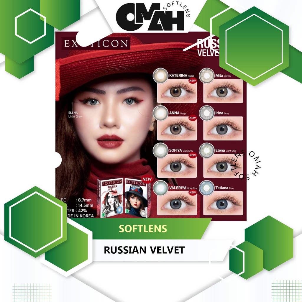 Softlens X2 RUSSIAN VELVET 14,5 MM Vol II Normal & Minus ( -0.50 S/D -6.00 ) By X2 Exoticon / Soflen