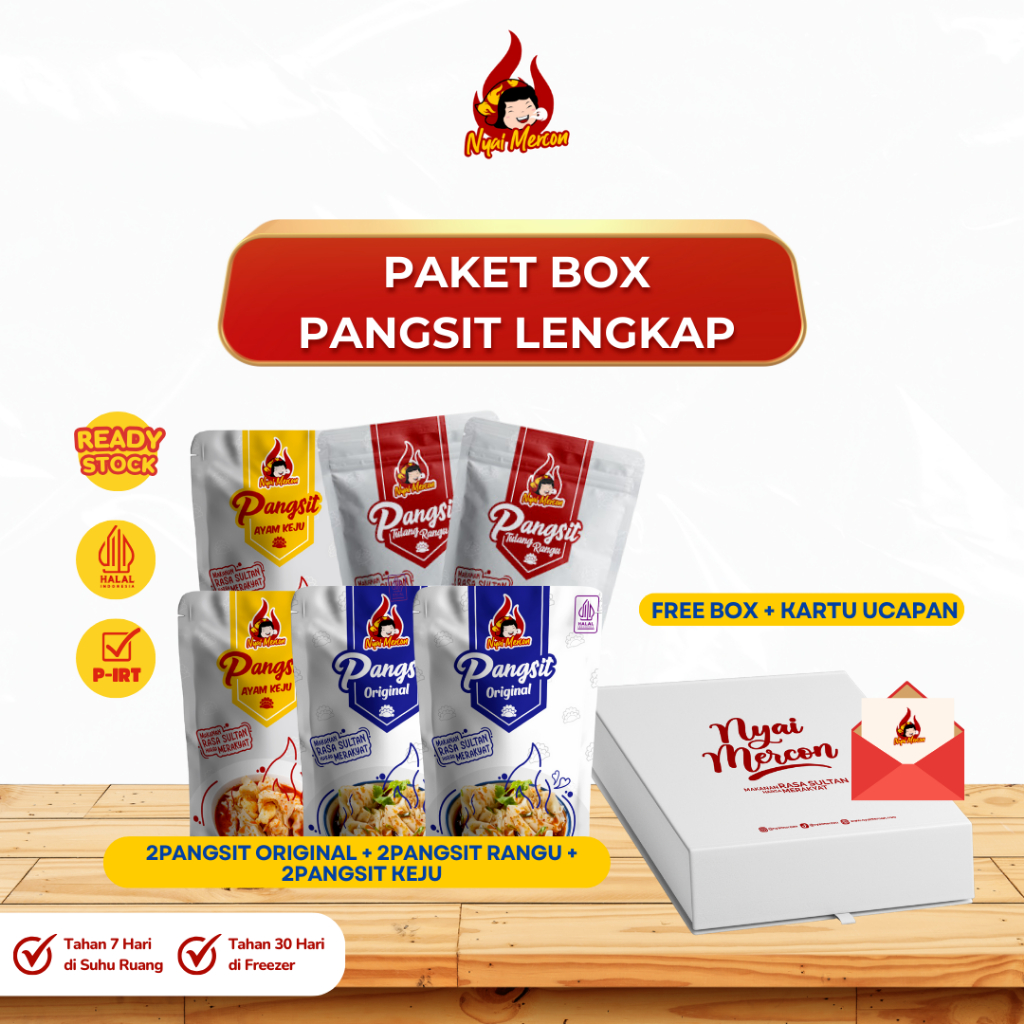 

Nyai Mercon - Hampers Pangsit Lengkap (dua pangsit rangu + dua pangsit keju + dua pangsit ori)
