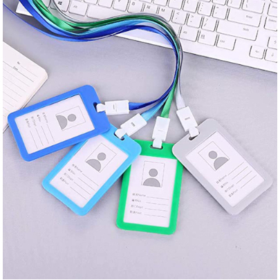 

Name Tag Id Card Transparant / Gantungan Kartu Nama Plastik Polos Warna Warni /Tanda Pengenal