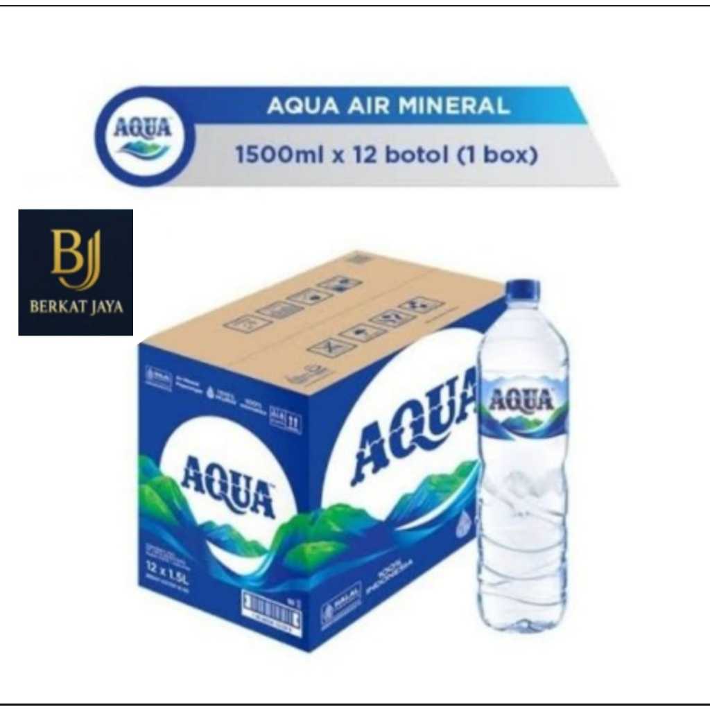 

Aqua Air Mineral 1500 ML - 1 Dus isi 12 Botol / Air Mineral 1500ml