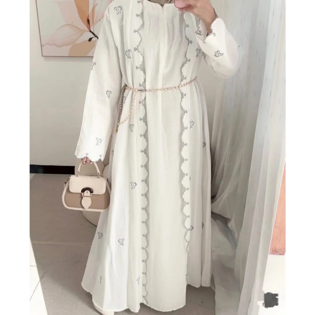 Promo Aurora Abaya Gamis Wanita Korean Sytle Hijab / Bahan Ceruty Babydoll Full Puring / Abaya Terba