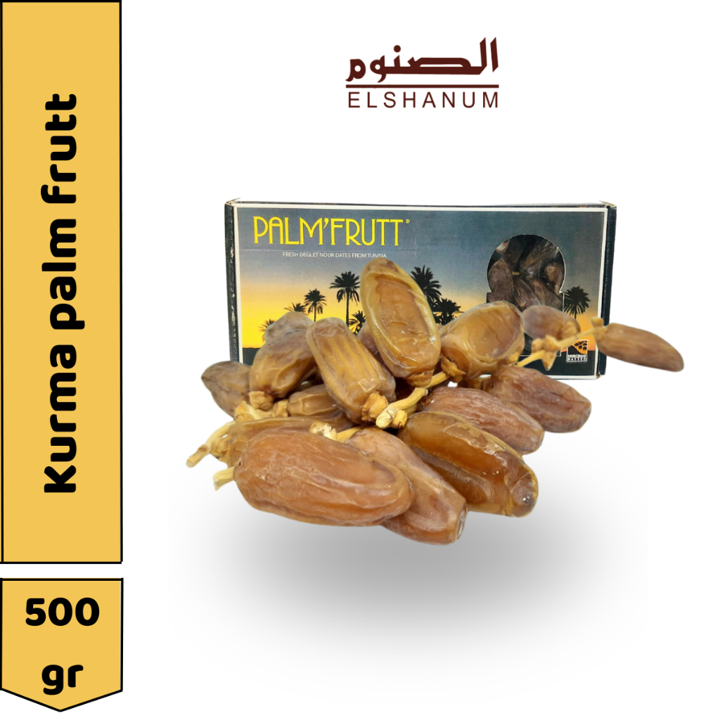 

Kurma Palm Fruit 500gr Perdus Isi 12pcs / Tunisia Tangkai / palm frutt / Kurma tunisia / Elshanum