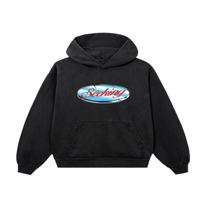 Seeking - Hoodie Boxy Oversized 400gsm Fragment Black