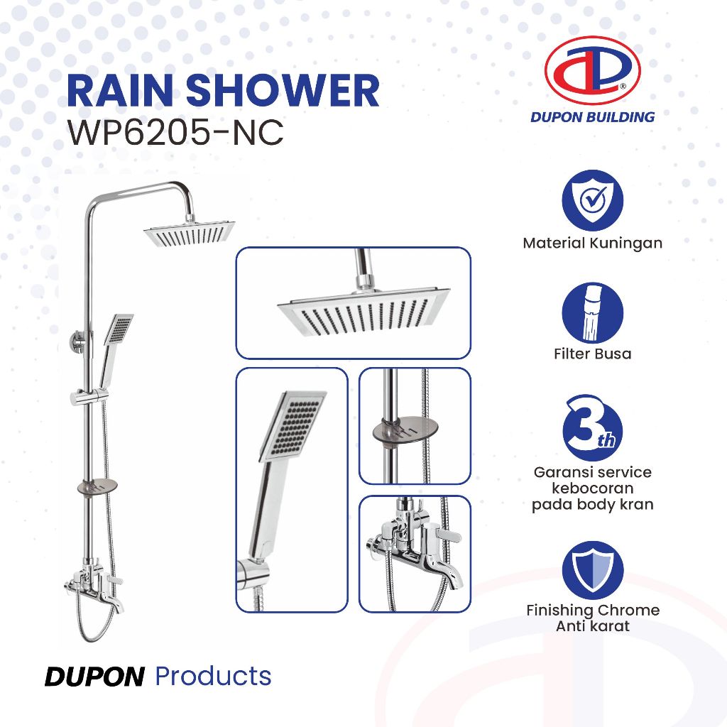 DUPON Rain Shower Set / Shower Column / Shower Tiang Set Dingin Saja Kamar Mandi WP6205-NC