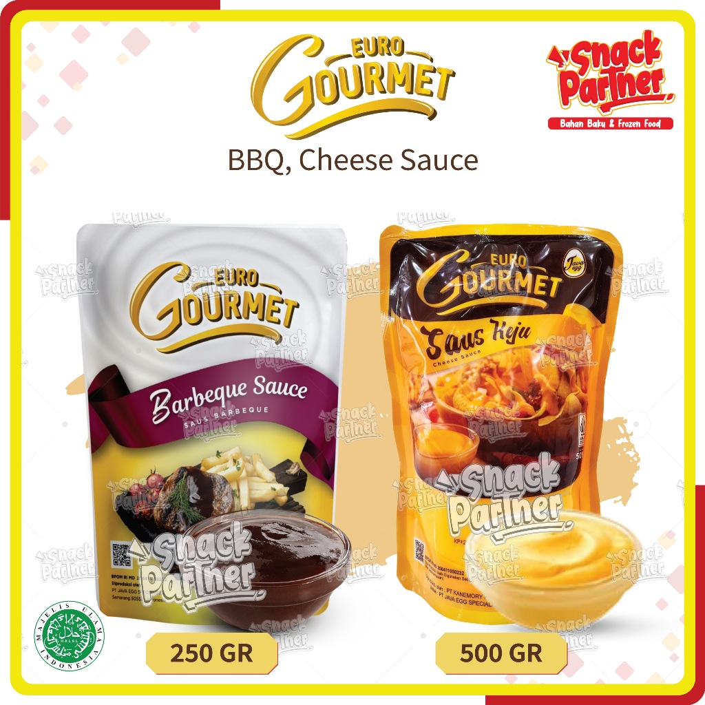 

EURO GOURMET 250 500 GR - BBQ / CHEESE Sauce - Saus Saos Barbeque Daging Steak Panggang Keju Kentang