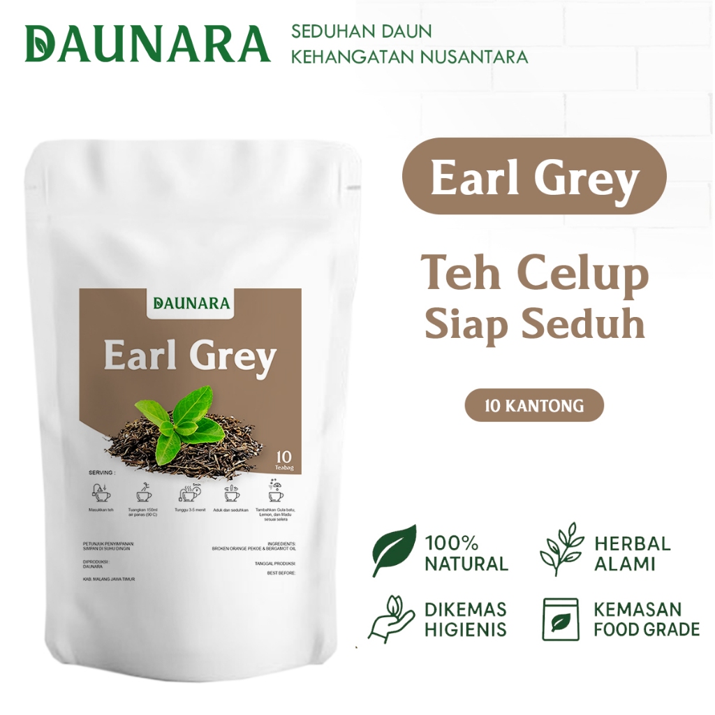 

Teh Earl Grey Daunara – Penambah Energi Black Tea Premium dengan Aroma Bergamot | 10 Kantong