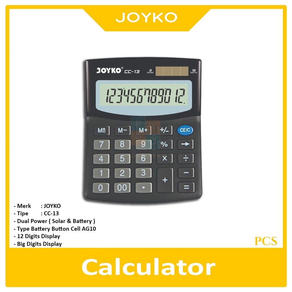 

(MGS) KALKULATOR JOYKO CC 13 / Kalkulator JOYKO CC13 - Desktop Calculator / Kalkulator Meja CC 13