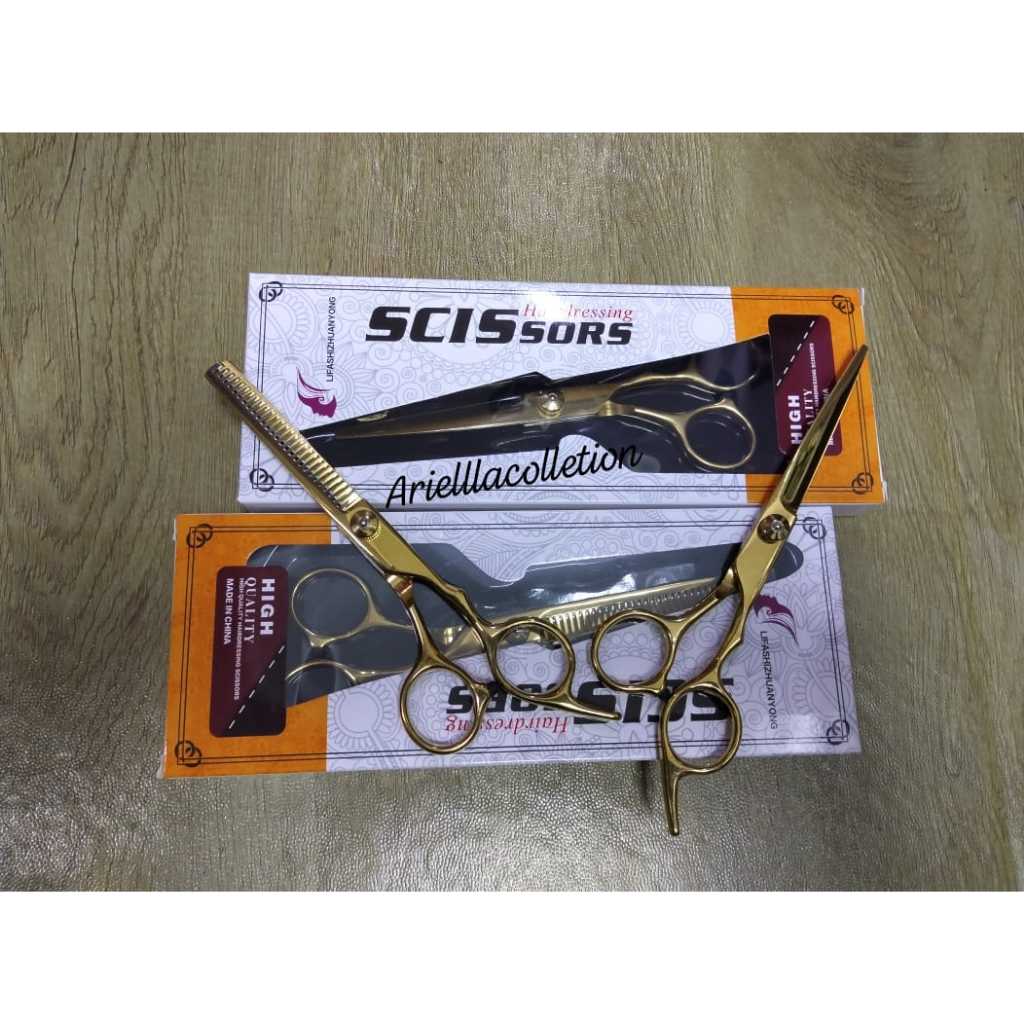 LIFASHIZHUANYONG  GUNTING SASAK EMAS/ GUNTING RATA EMAS/COUPLE GUNTING EMAS