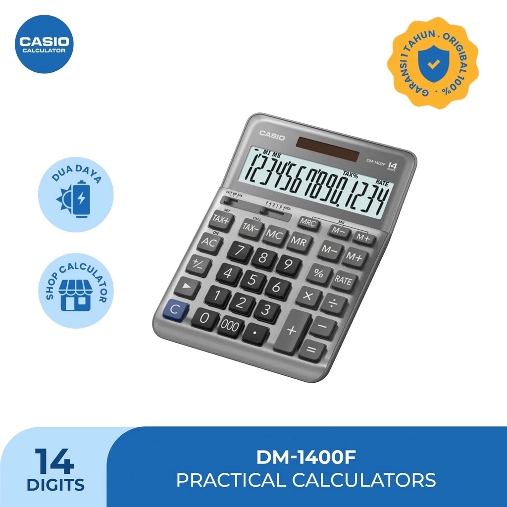 

CASIO Desktop Calculator 16 Digit DM-1600F / Kalkulator Kantor Meja