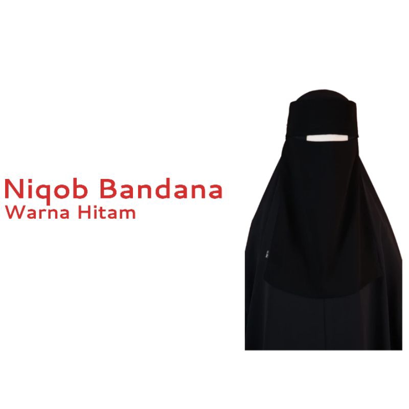 Cadar / Khimar Niqob Model Bandana Warna Hitam