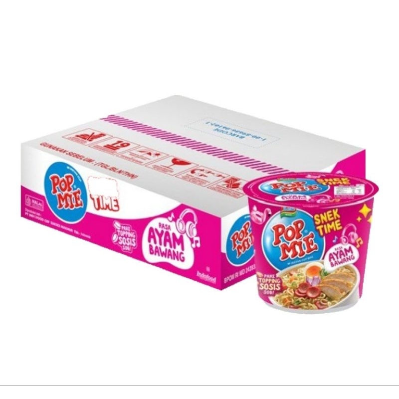 

1 Dus 12 Pcs - Pop Mie Mini Snek Time Rasa Ayam Bawang isi 40 gram