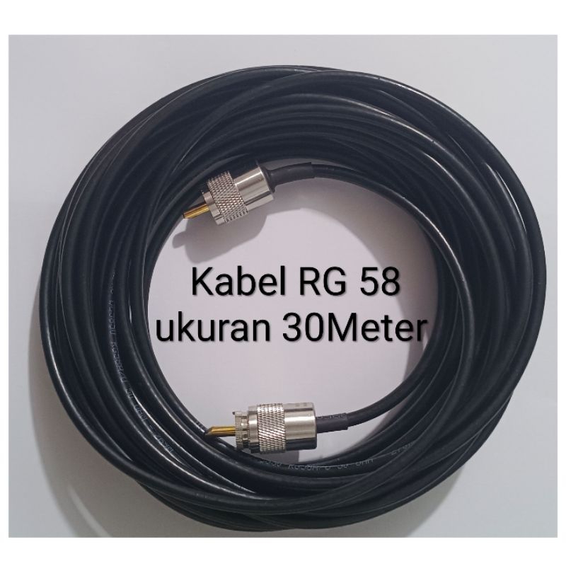 kabel Antena rg 58 ukuran 30meter terpasang PL konektor PL PL