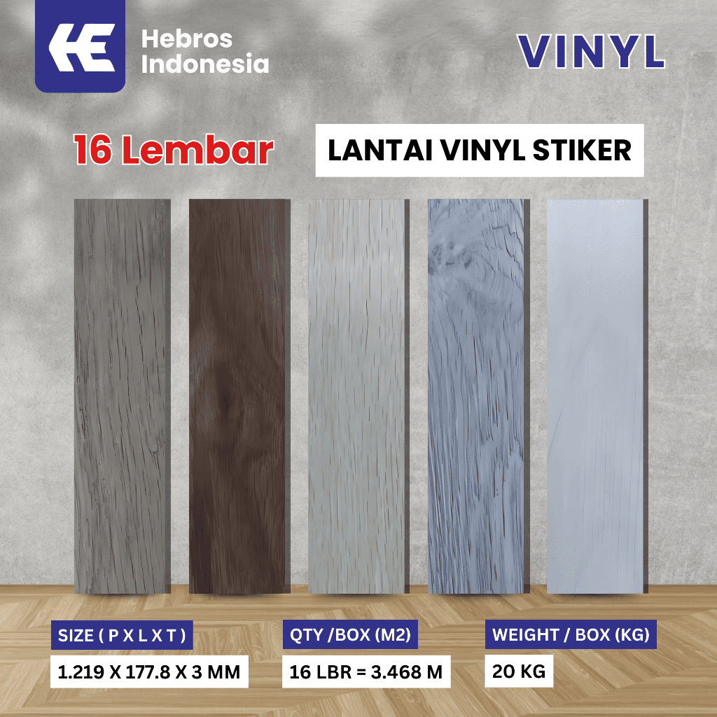 KENDO VINYL Stiker Perekat Vinyil Lantai Kayu PVC Ubin Lantai Premiums High Quality