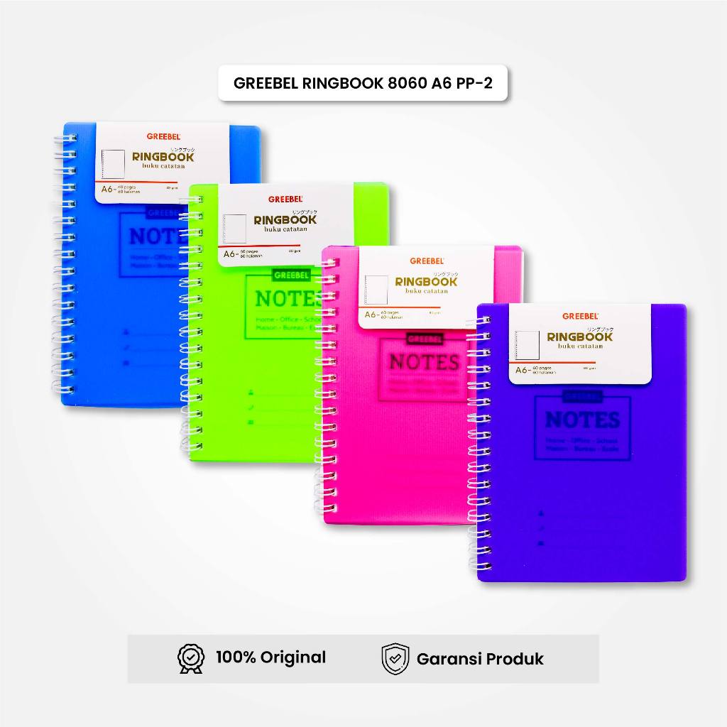 

GREEBEL NoteBook A6 Buku Diary Aesthetic / RingBook 8060 A6 PP-2 / Buku Note Binder 60 Halaman / Buku Tulis Lucu Pastel / IStationery