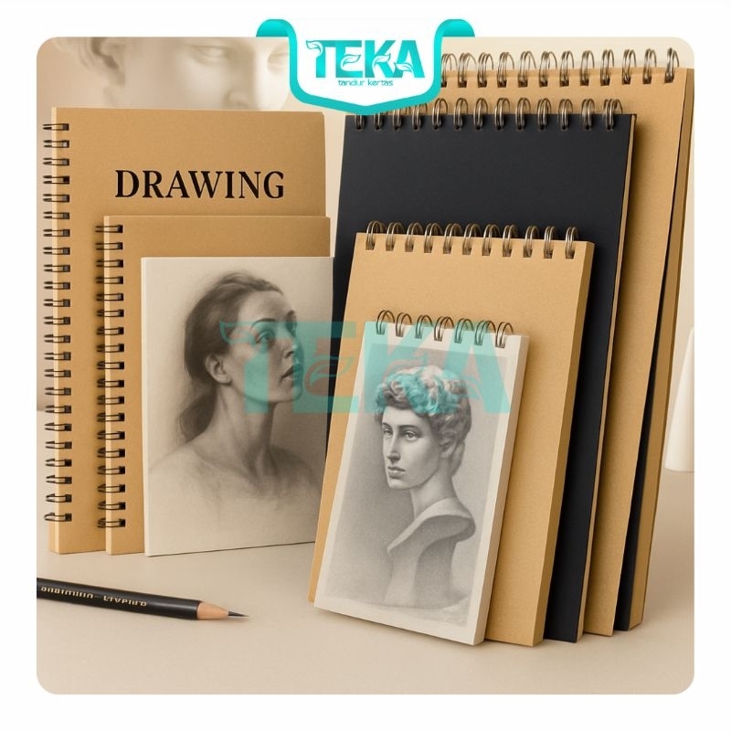 

Watercolor Sketchbook A6 A5 B5 A4 Cellulose Paper 250 Gsm 20 Sheets Buku Sketsa Lukis Ring Spiral