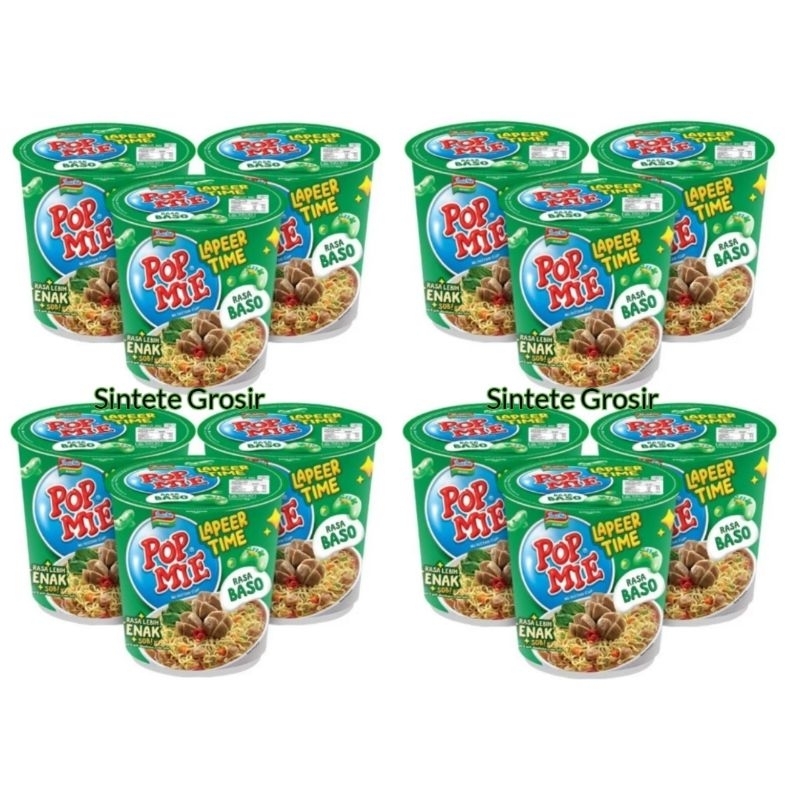

Paket 12 Pcs - Pop Mie Lapeer Time Mi Instan Cup Rasa Baso isi 75 gram