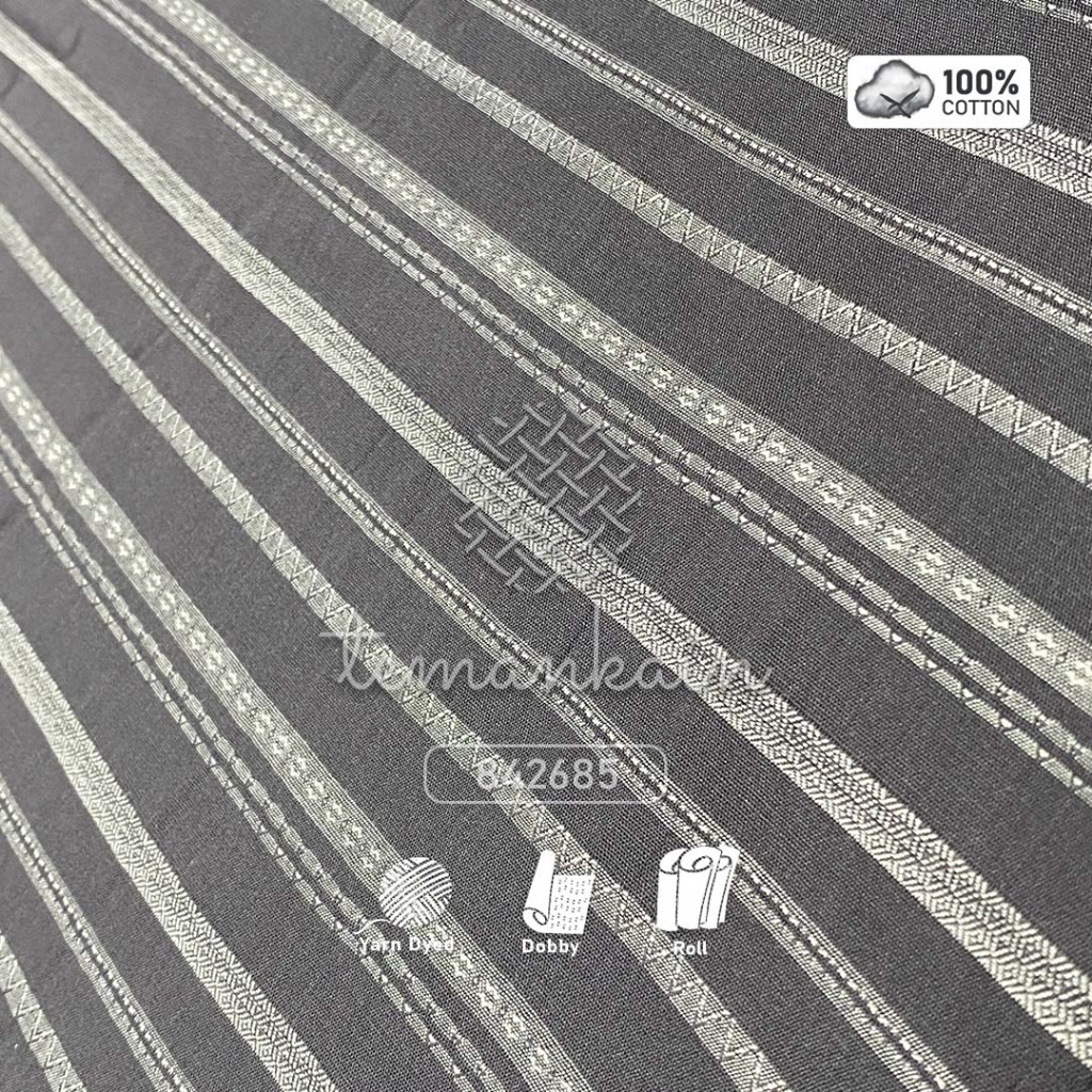 (50 CM) Kain 100% Cotton 842685 Motif Etnik full motif dobby Kain Katun Etnik Modern Bahan Baju