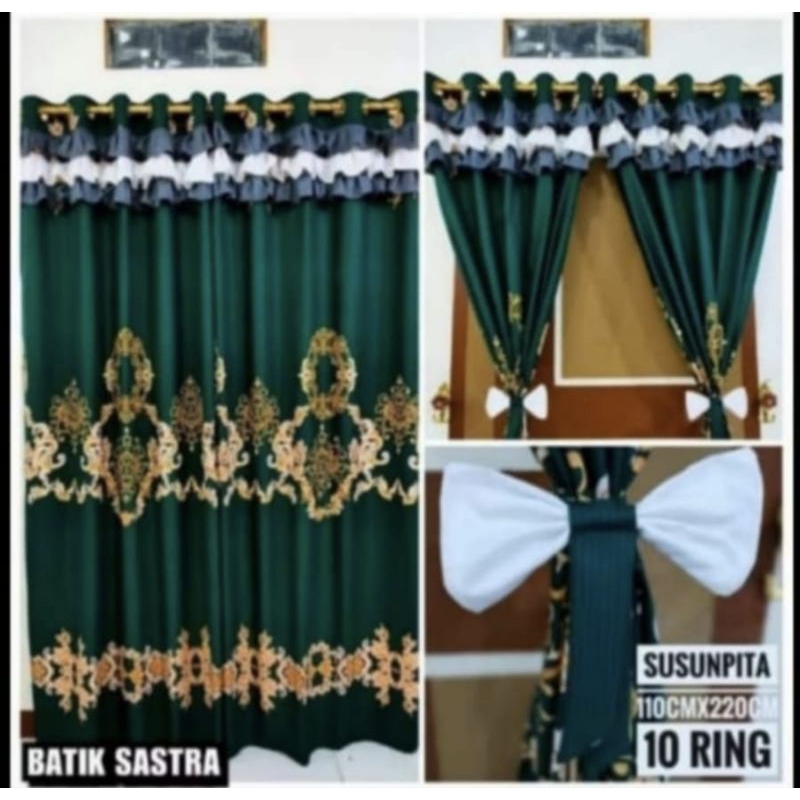 Gorden Jendela / Gorden Pintu Rumbai Susun Pita Smokring 10